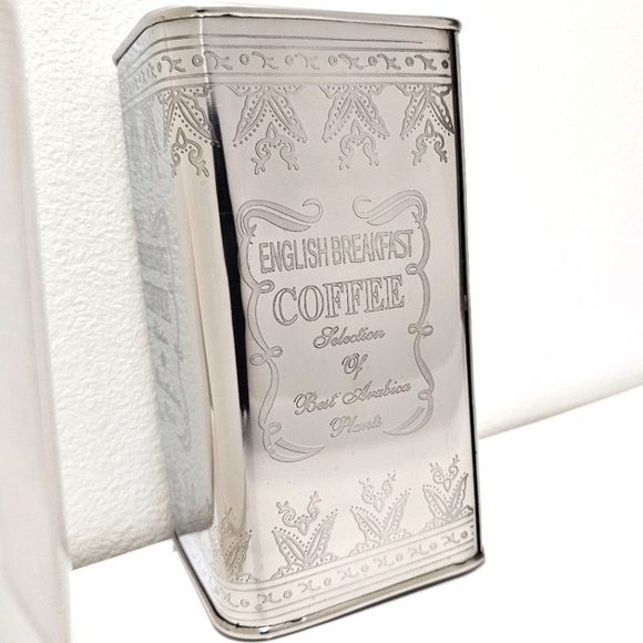 Vintage English Breakfast Coffee Steel Tin Canister & Lid - Picture 3 of 13